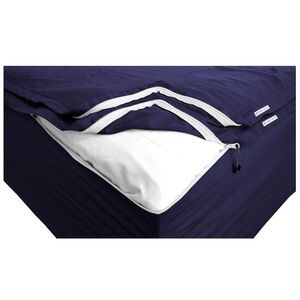 Pure Eco Zip On Fitted Sheet Full Size (54X75) Cotton 600 TC in Navy Blue